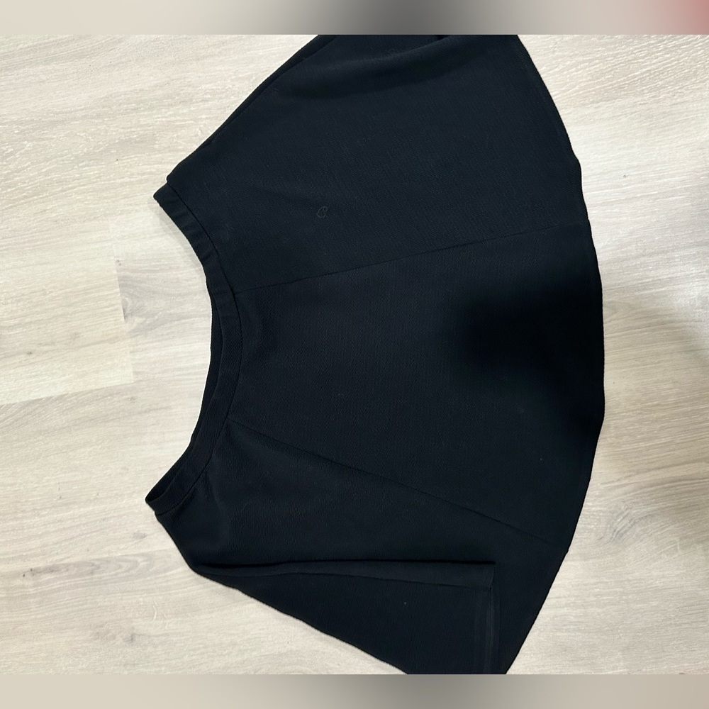 Black flare mini skirt